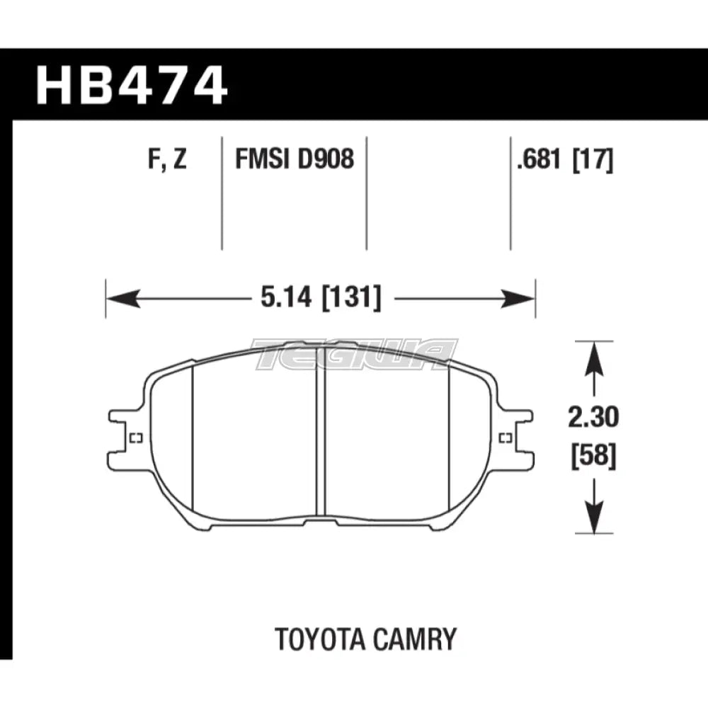 HAWK Performance HPS High Performance Street Brake Pads Front - HB474F.681