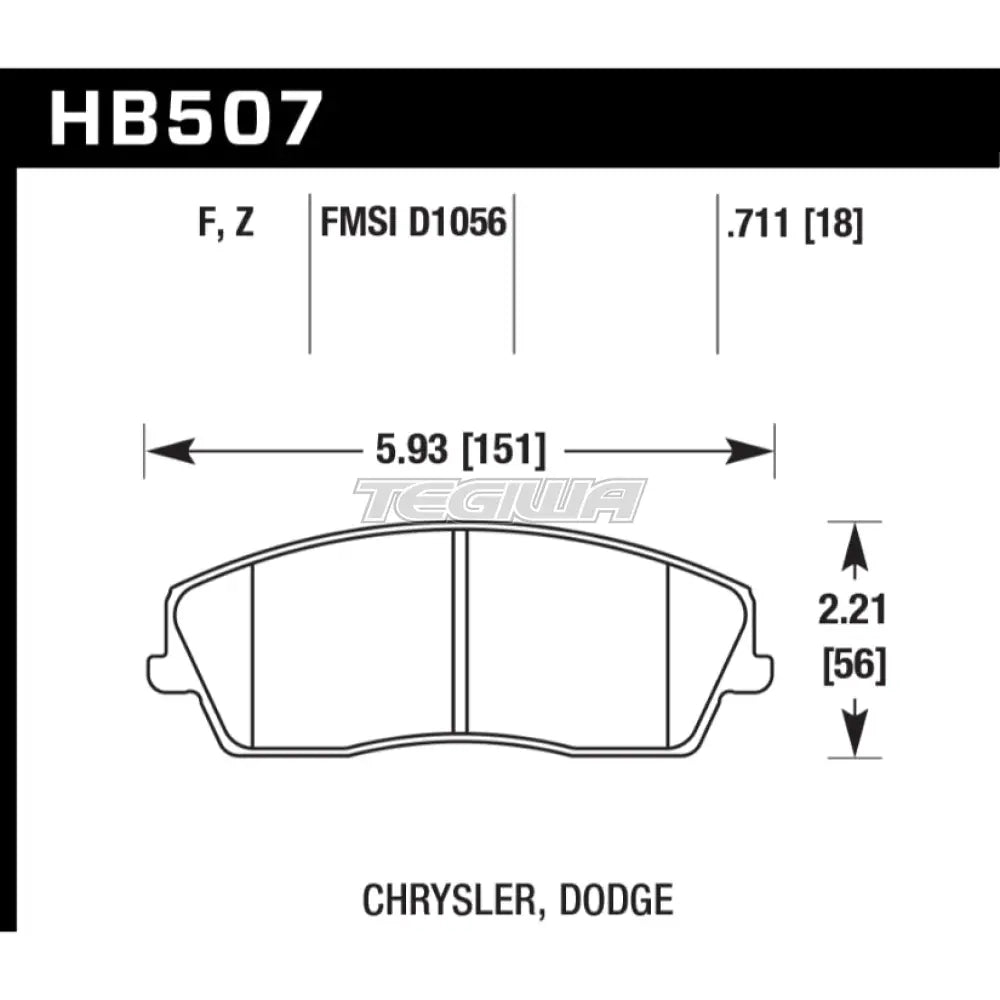 HAWK Performance HPS High Performance Street Brake Pads Front - HB507F.711