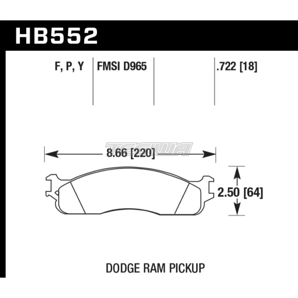 HAWK Performance HPS High Performance Street Brake Pads Front - HB552F.722