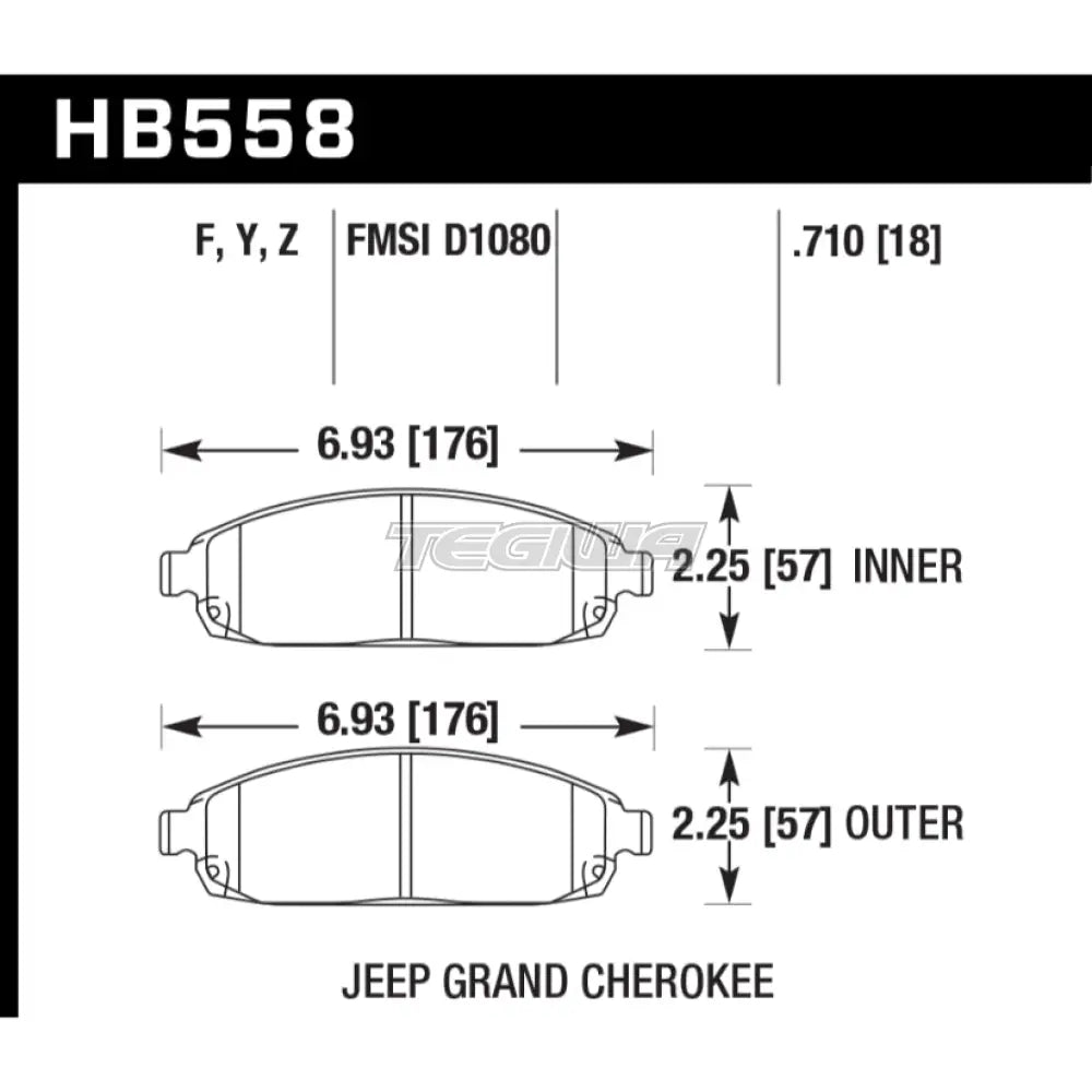 HAWK Performance HPS High Performance Street Brake Pads Front - HB558F.710