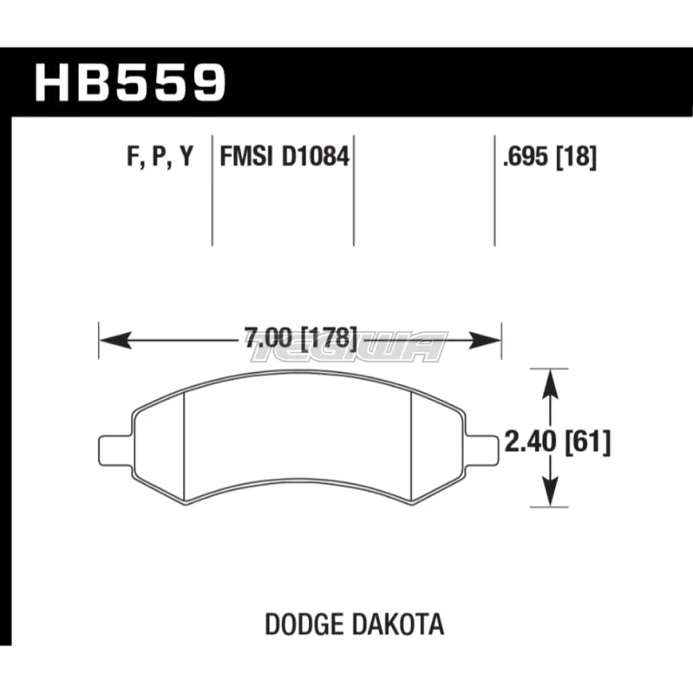 HAWK Performance HPS High Performance Street Brake Pads Front - HB559F.695
