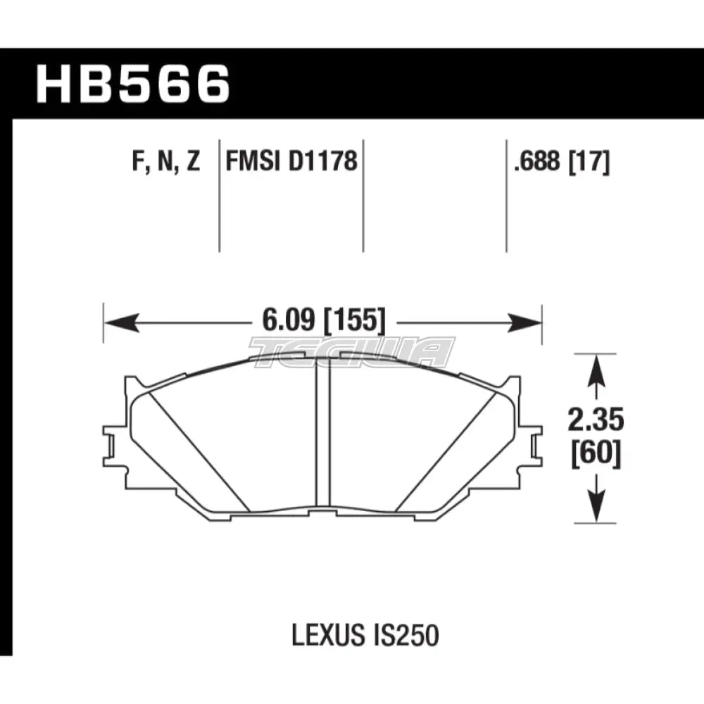 HAWK Performance HPS High Performance Street Brake Pads Front - HB566F.688