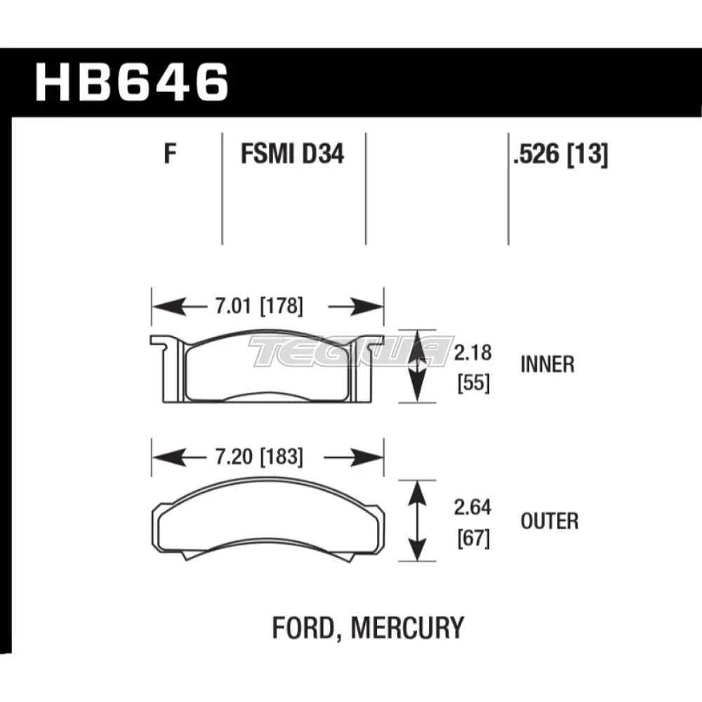 HAWK Performance HPS High Performance Street Brake Pads Front - HB646F.526