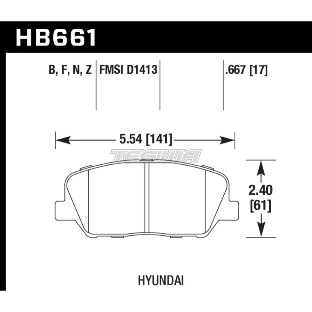 HAWK Performance HPS High Performance Street Brake Pads Front - HB661F.667