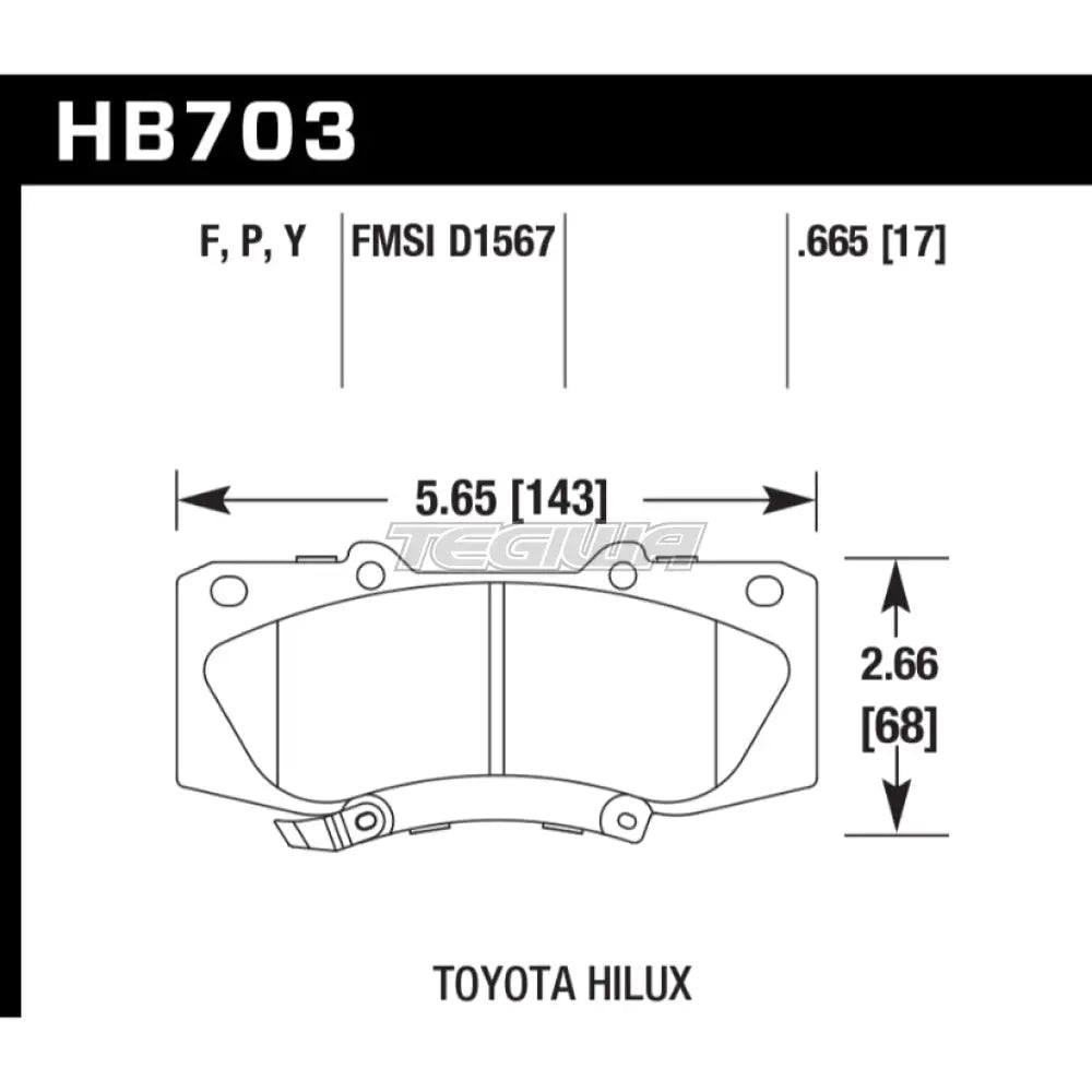 HAWK Performance HPS High Performance Street Brake Pads Front - HB703F.665