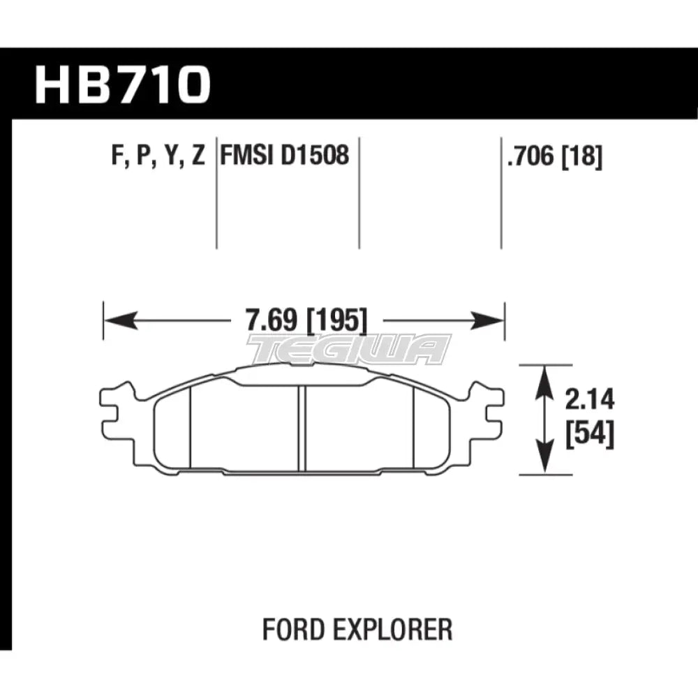 HAWK Performance HPS High Performance Street Brake Pads Front - HB710F.706