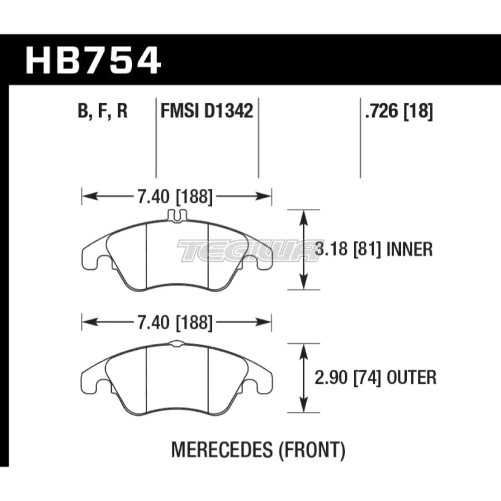 HAWK Performance HPS High Performance Street Brake Pads Front - HB754F.726