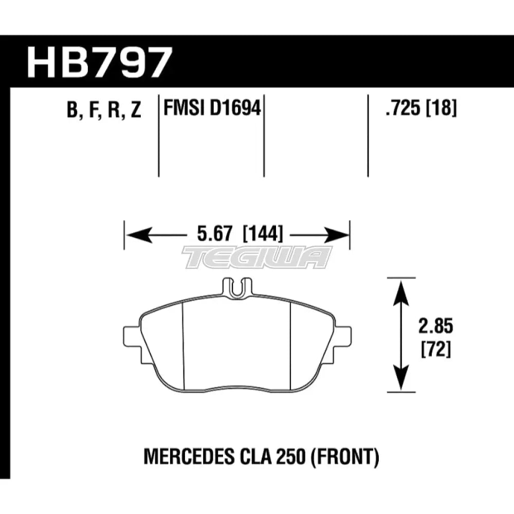 HAWK Performance HPS High Performance Street Brake Pads Front - HB797F.725