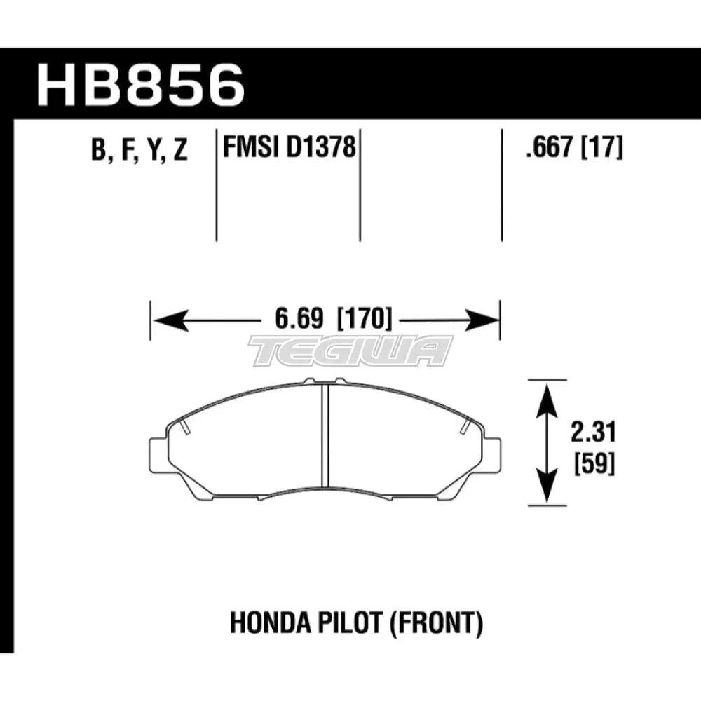 HAWK Performance HPS High Performance Street Brake Pads Front - HB856F.667
