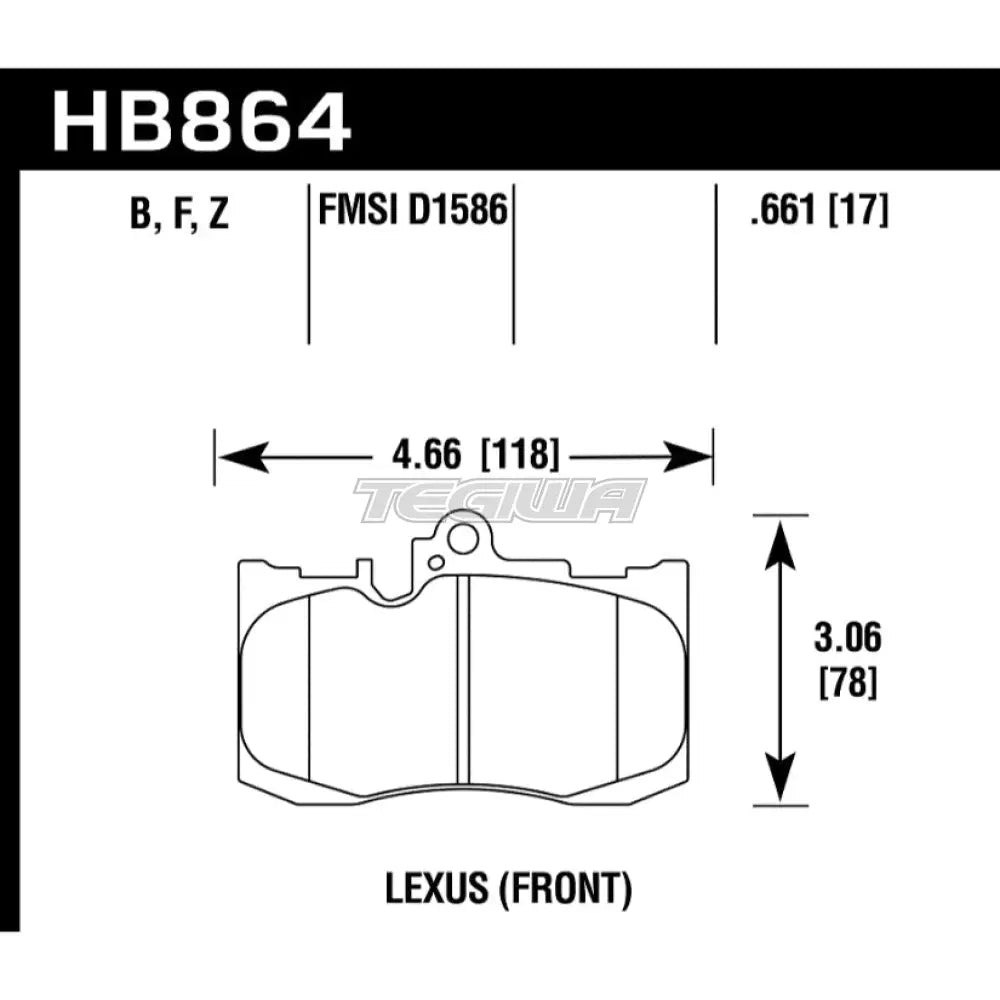 HAWK Performance HPS High Performance Street Brake Pads Front - HB864F.661