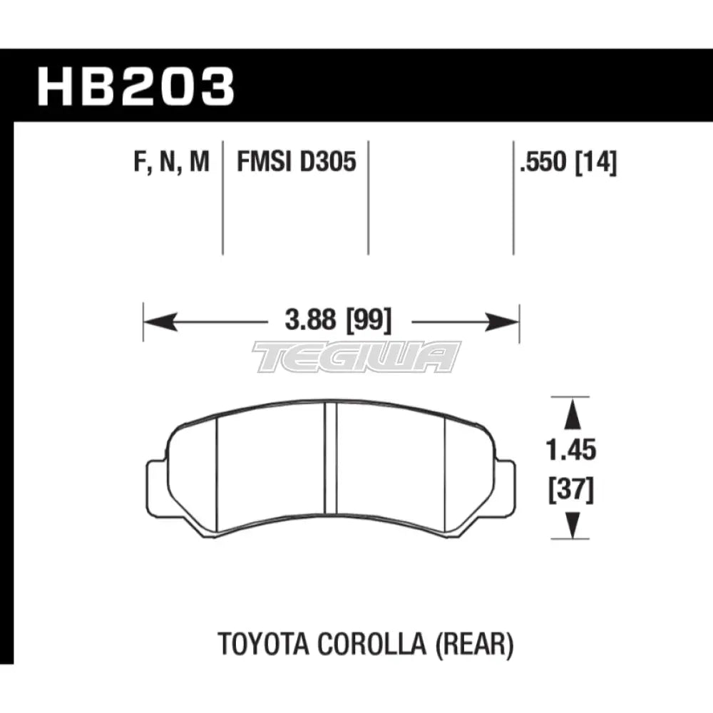 HAWK Performance HPS High Performance Street Brake Pads Rear - HB203F.550