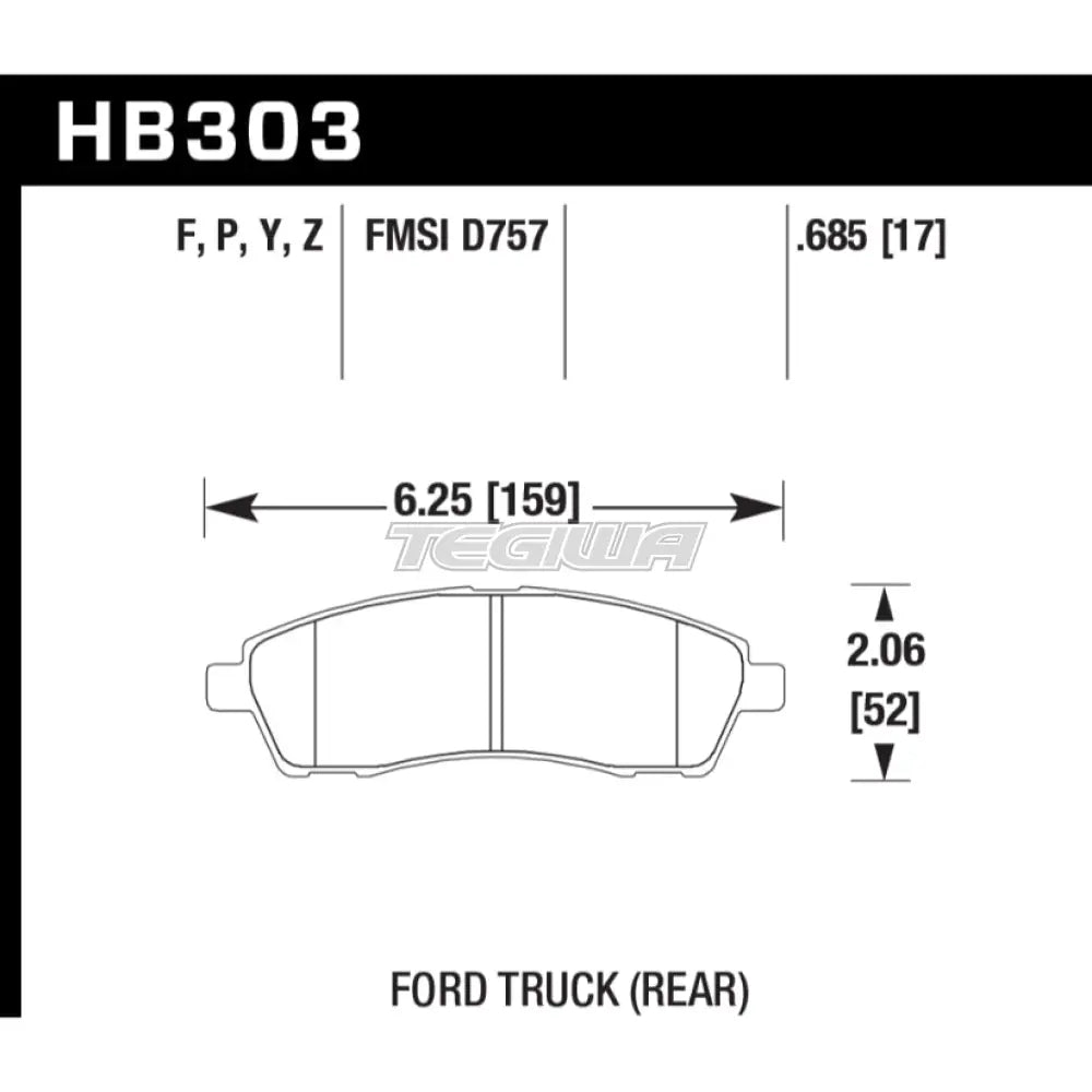 HAWK Performance HPS High Performance Street Brake Pads Rear - HB303F.685