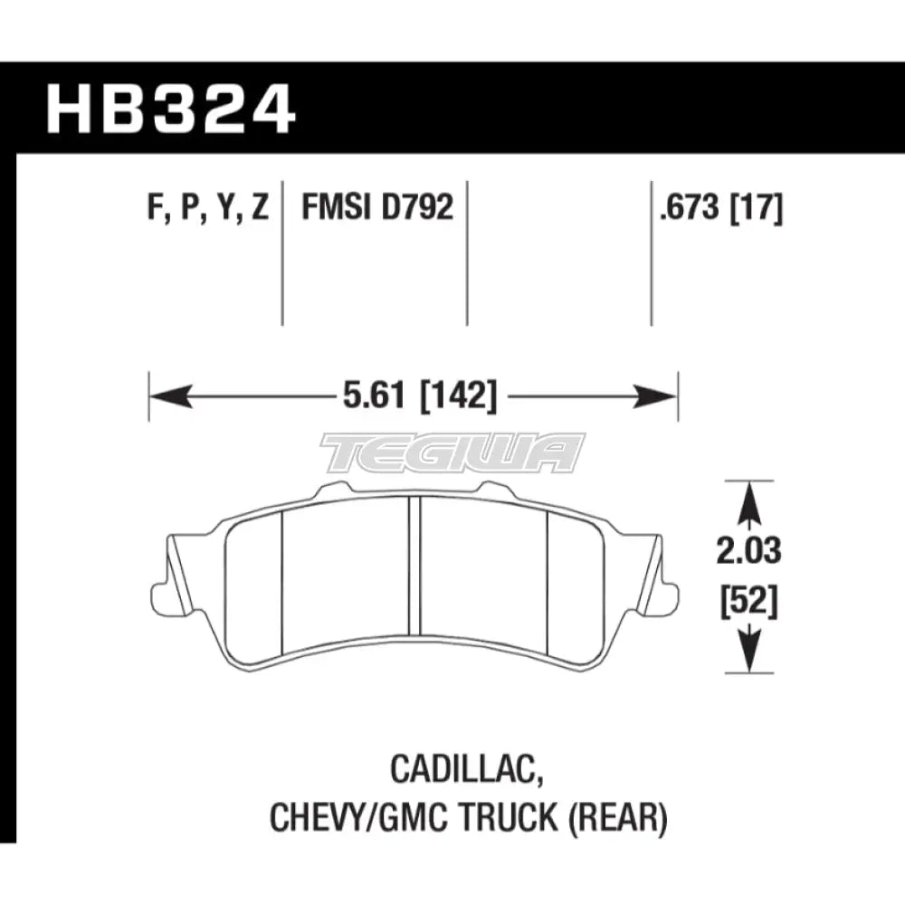HAWK Performance HPS High Performance Street Brake Pads Rear - HB324F.673