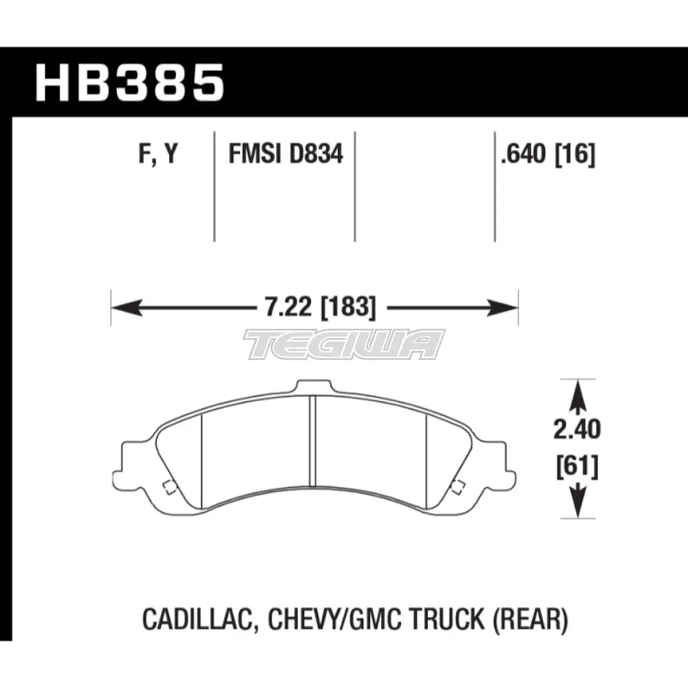 HAWK Performance HPS High Performance Street Brake Pads Rear - HB385F.640