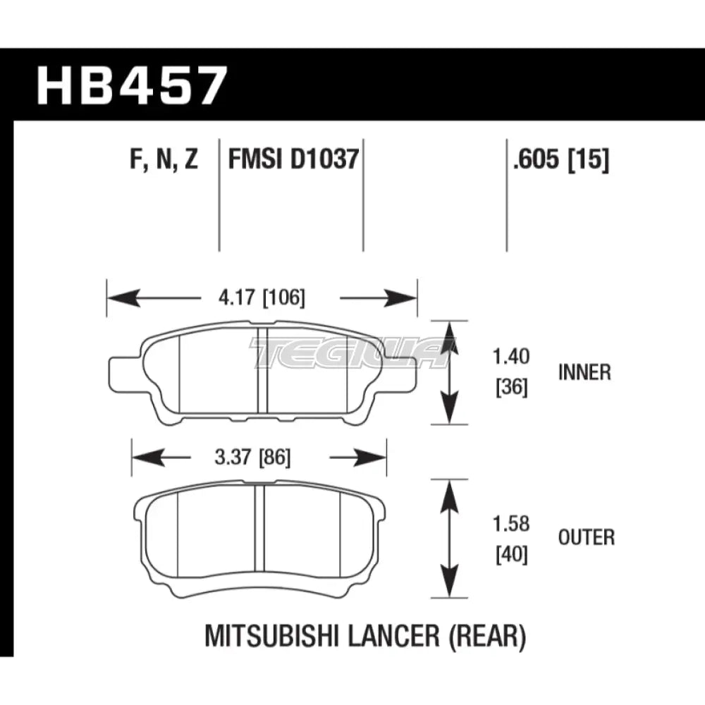 HAWK Performance HPS High Performance Street Brake Pads Rear - HB457F.605