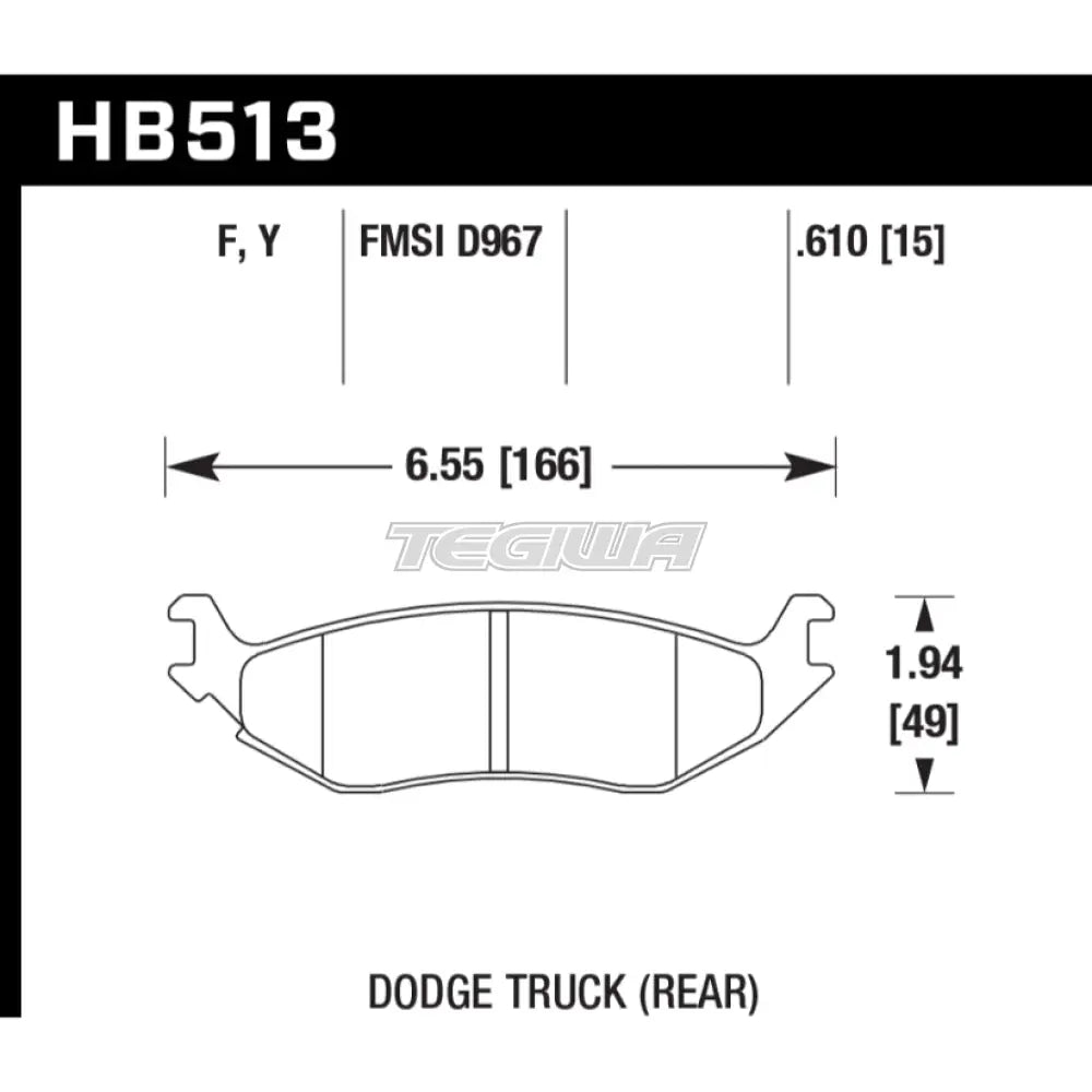 HAWK Performance HPS High Performance Street Brake Pads Rear - HB513F.610