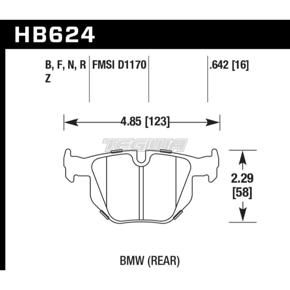 HAWK Performance HPS High Performance Street Brake Pads Rear - HB624F.642