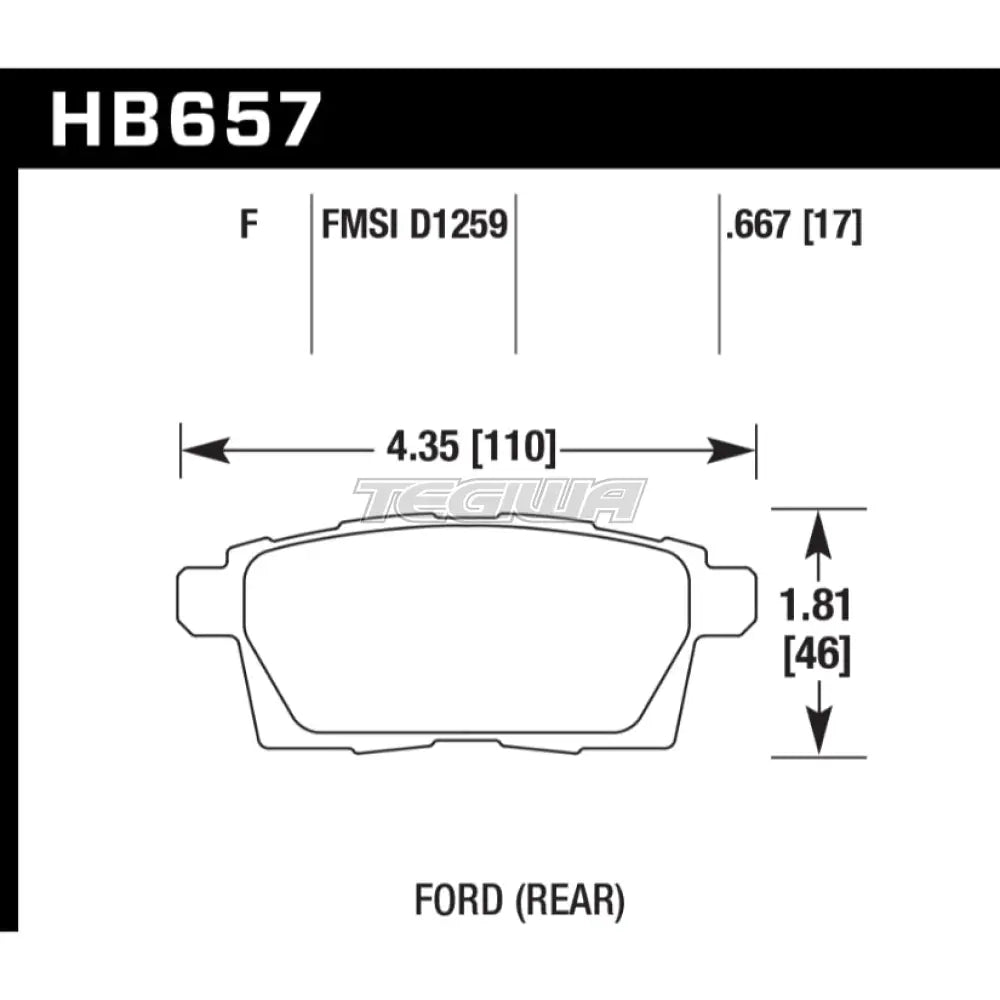HAWK Performance HPS High Performance Street Brake Pads Rear - HB657F.667