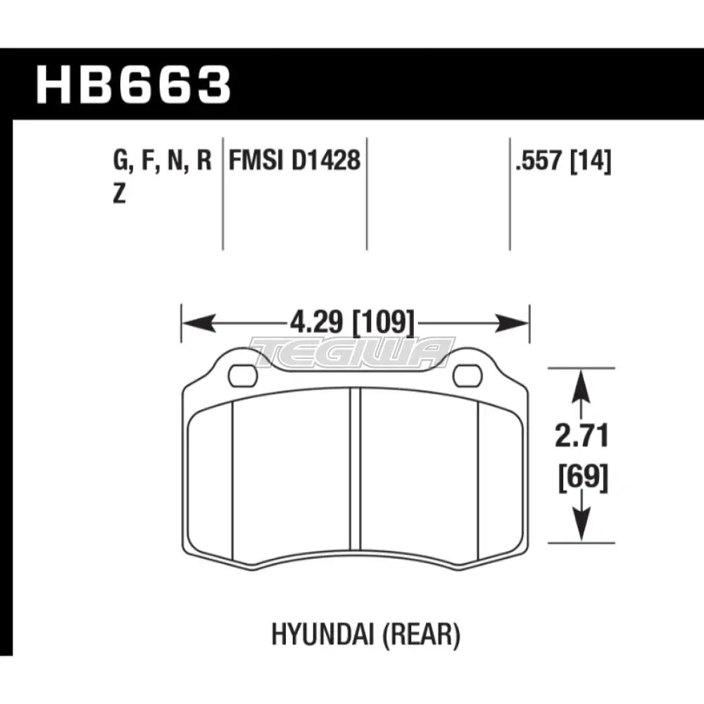 HAWK Performance HPS High Performance Street Brake Pads Rear - HB663F.557