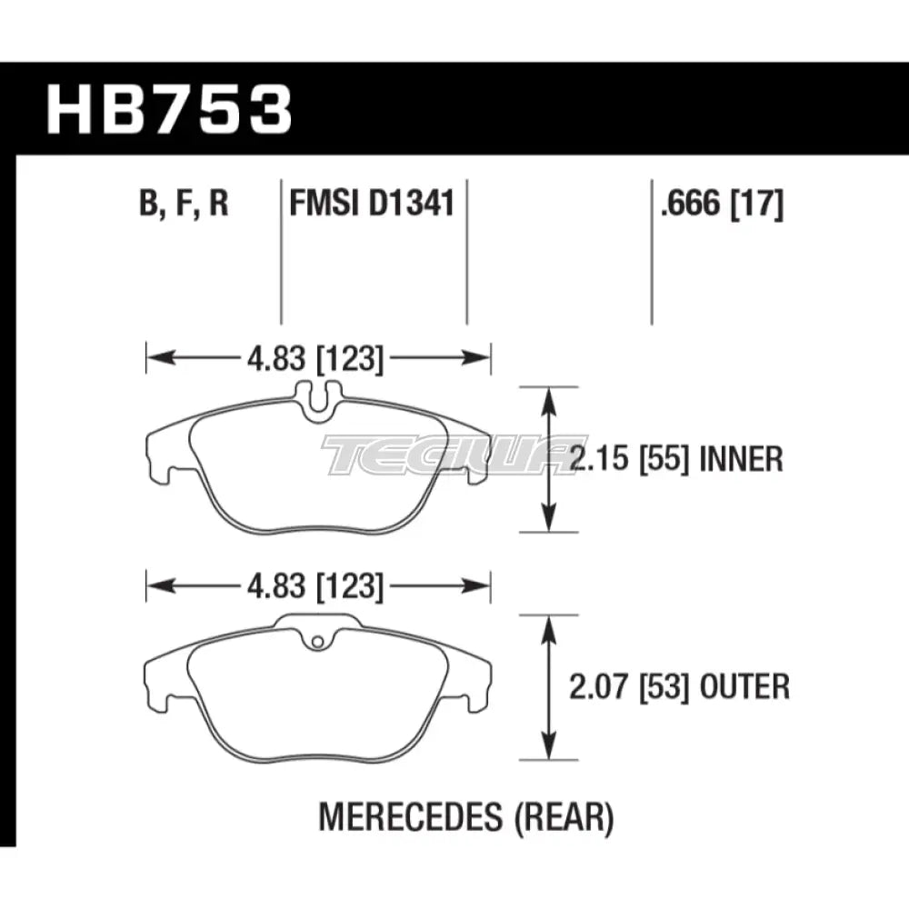 HAWK Performance HPS High Performance Street Brake Pads Rear - HB753F.666