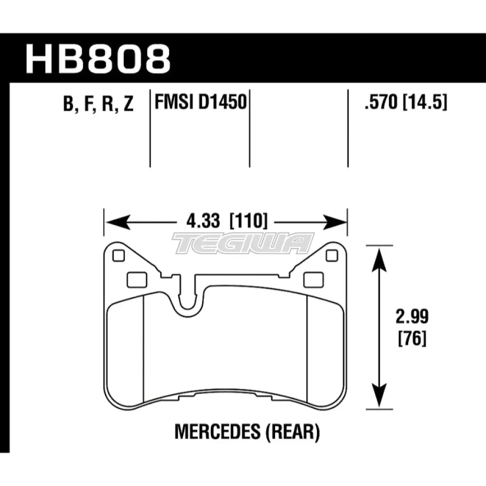 HAWK Performance HPS High Performance Street Brake Pads Rear - HB808F.570