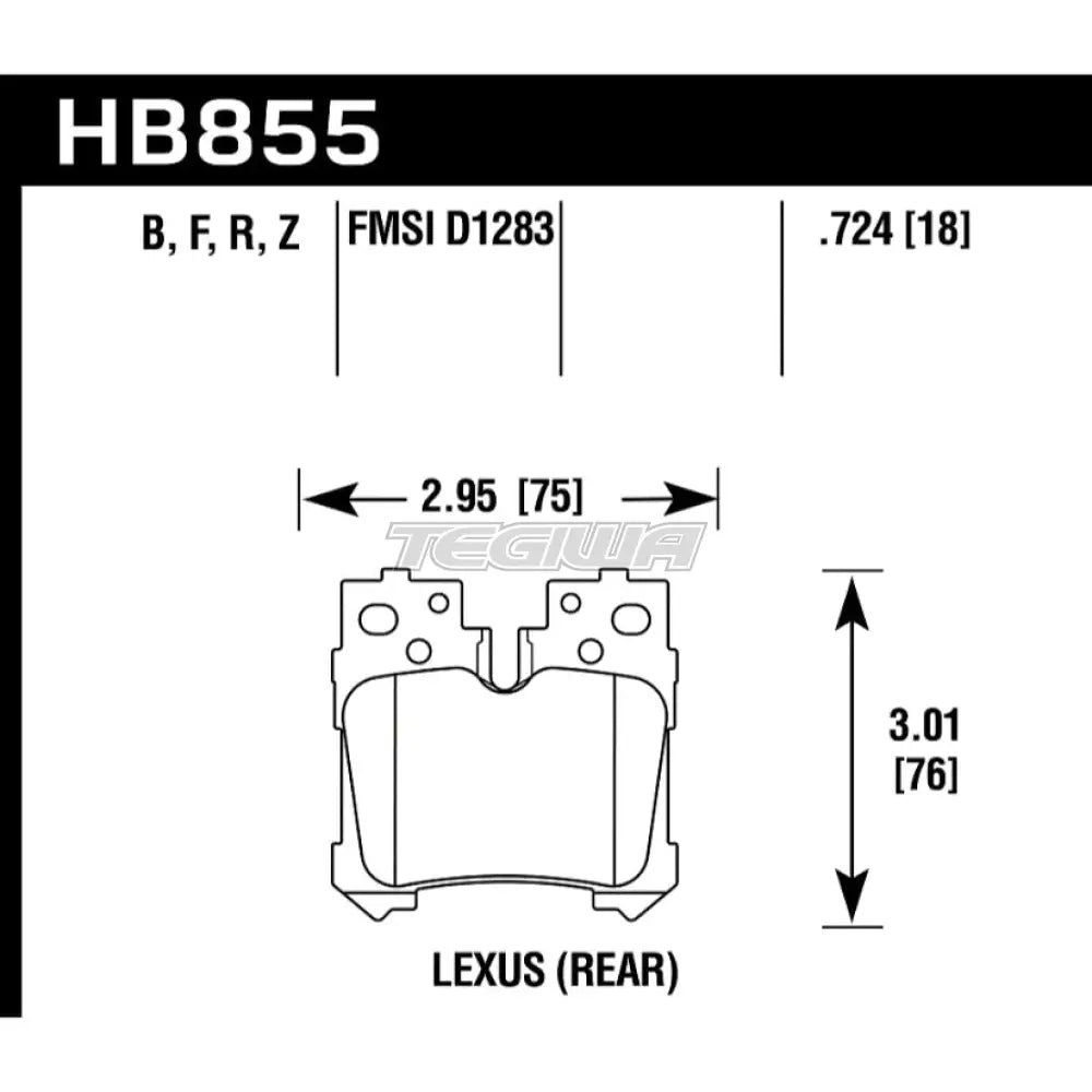 HAWK Performance HPS High Performance Street Brake Pads Rear - HB855F.724