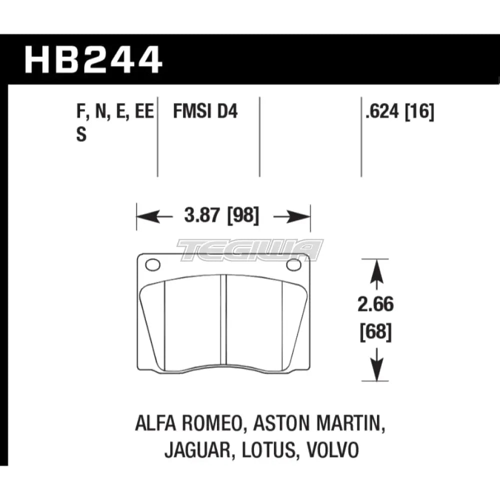 HAWK Performance HT-10 Motorsports Brake Pads Front - HB244S.624