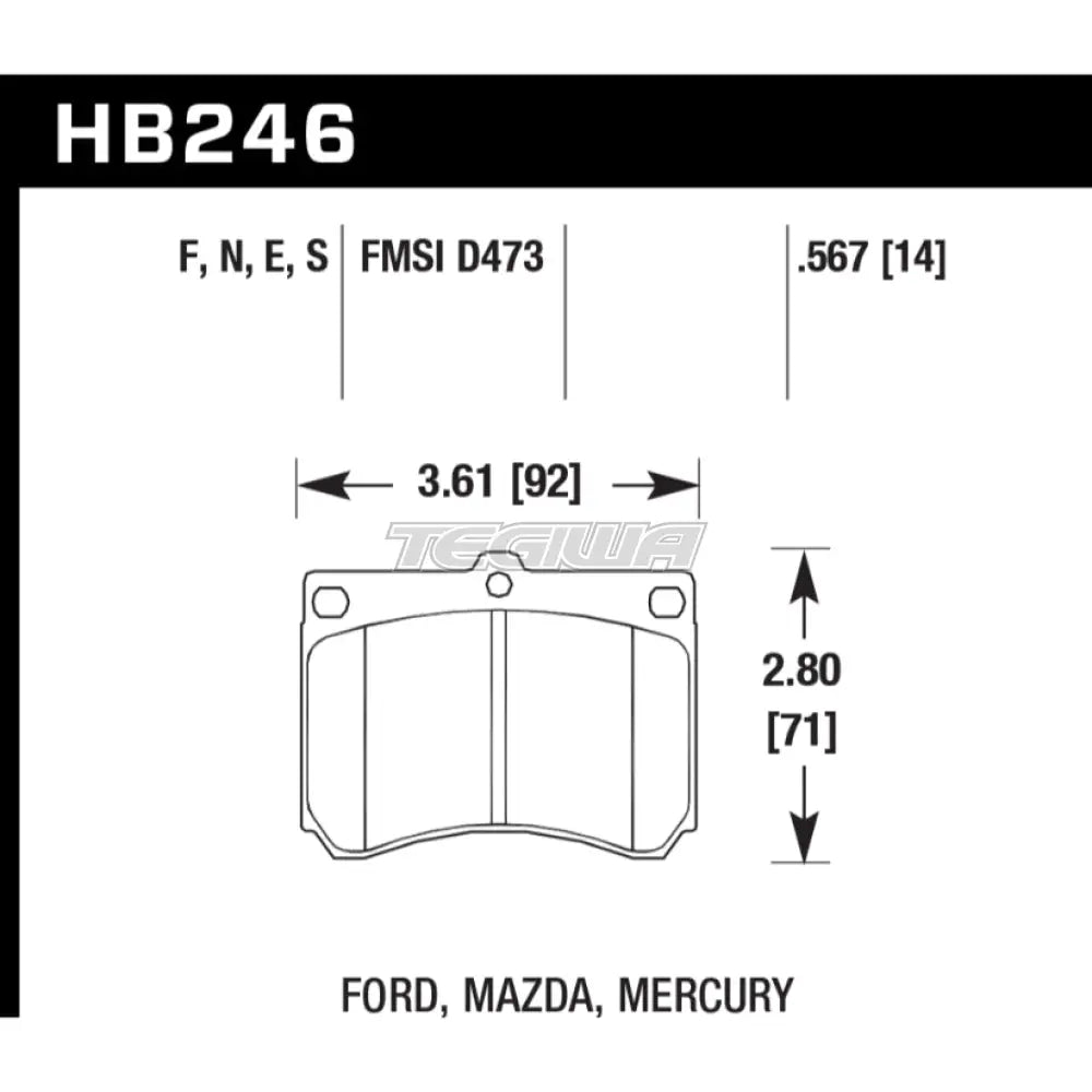 HAWK Performance HT-10 Motorsports Brake Pads Front - HB246S.567