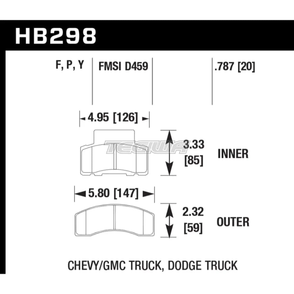 HAWK Performance LTS Light Truck and SUV Brake Pads Front - HB298Y.787