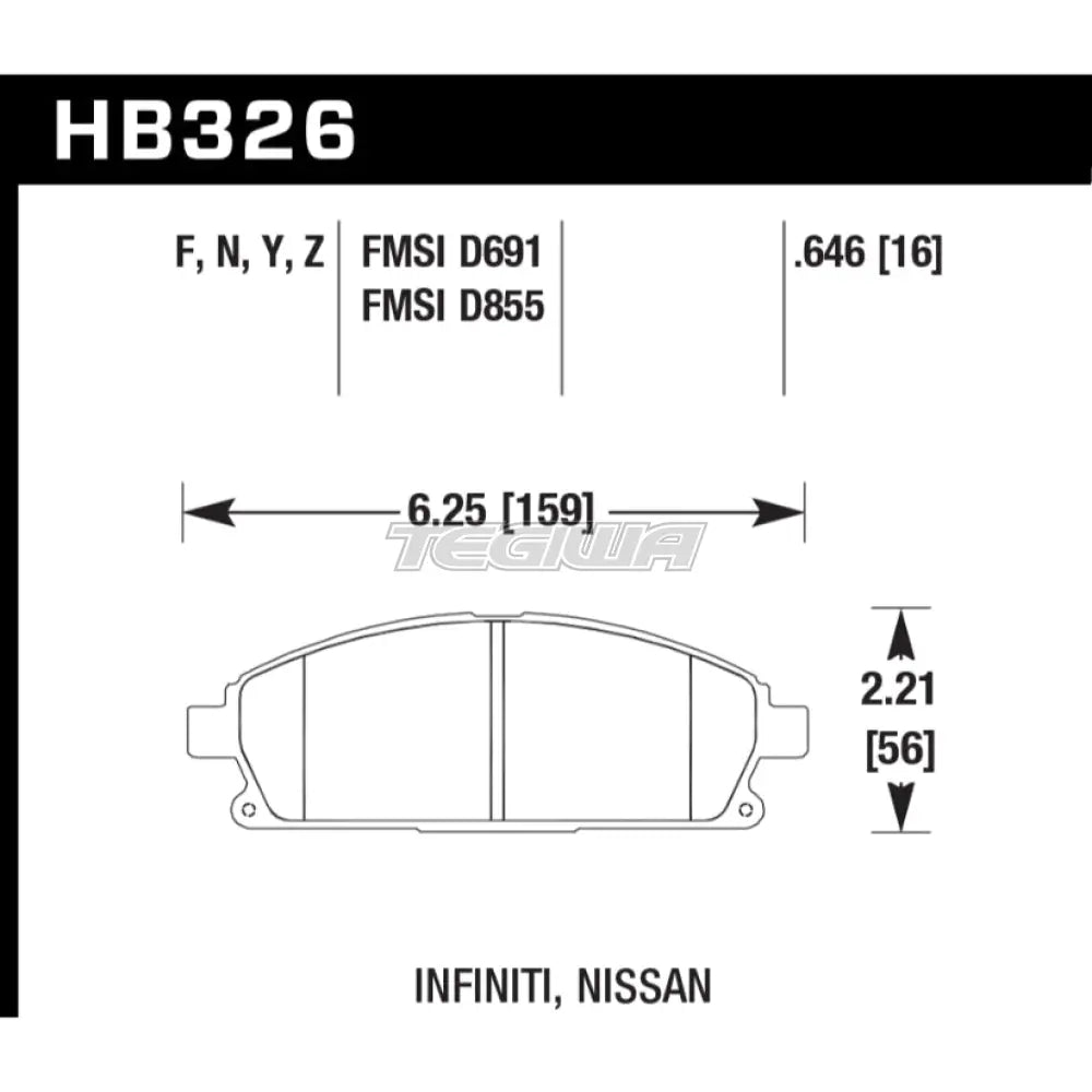 HAWK Performance LTS Light Truck and SUV Brake Pads Front - HB326Y.646
