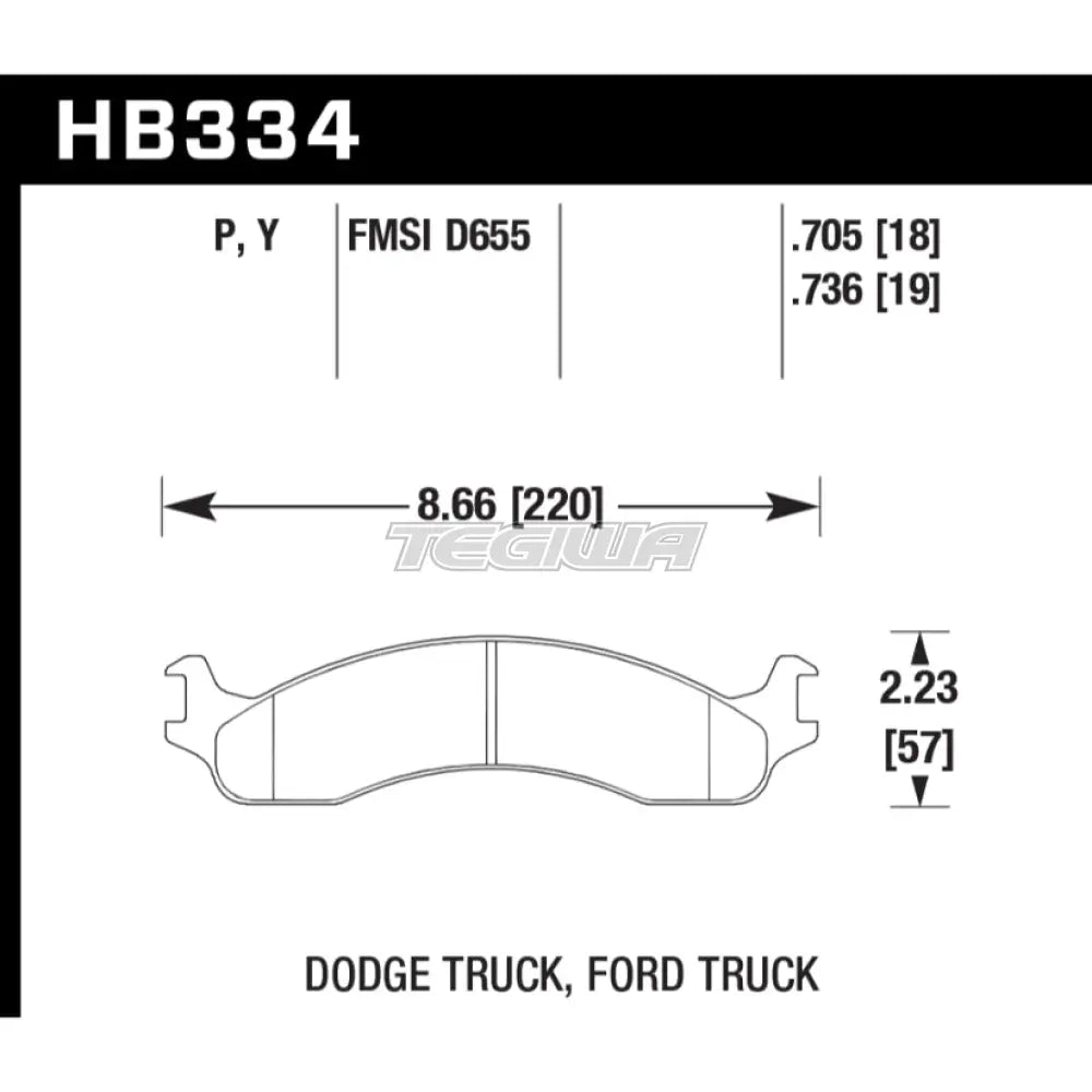 HAWK Performance LTS Light Truck and SUV Brake Pads Front - HB334Y.736