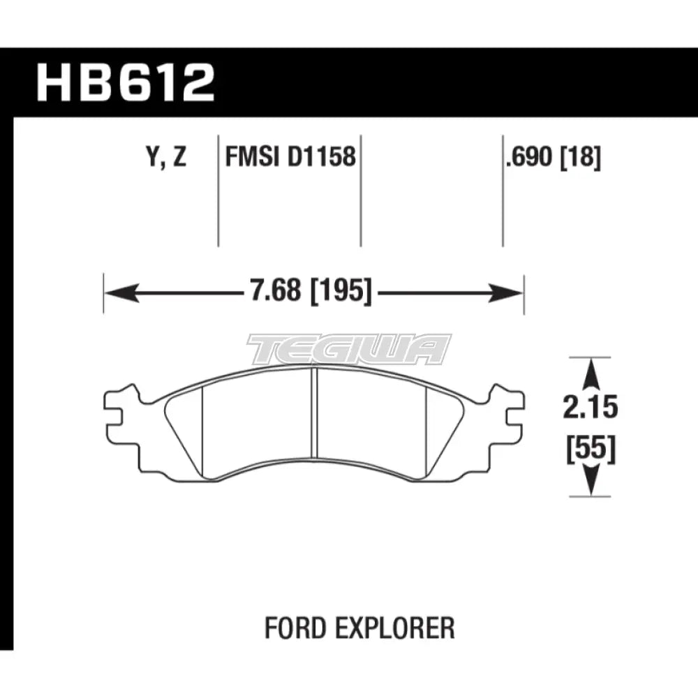 HAWK Performance LTS Light Truck and SUV Brake Pads Front - HB612Y.690