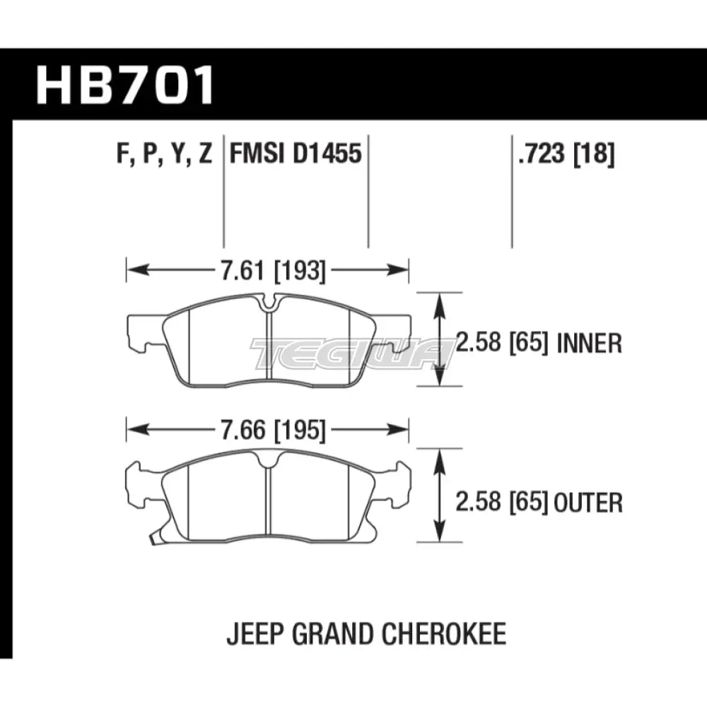 HAWK Performance LTS Light Truck and SUV Brake Pads Front - HB701Y.723