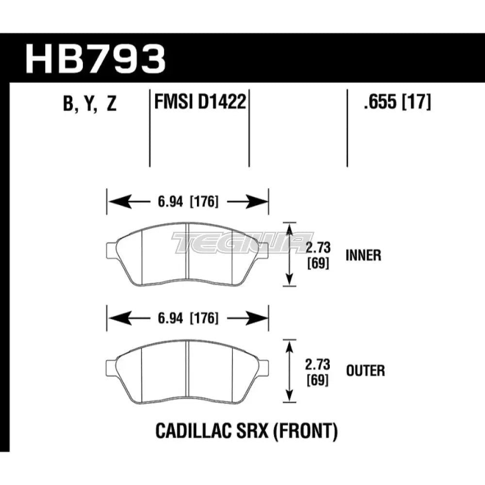 HAWK Performance LTS Light Truck and SUV Brake Pads Front - HB793Y.655