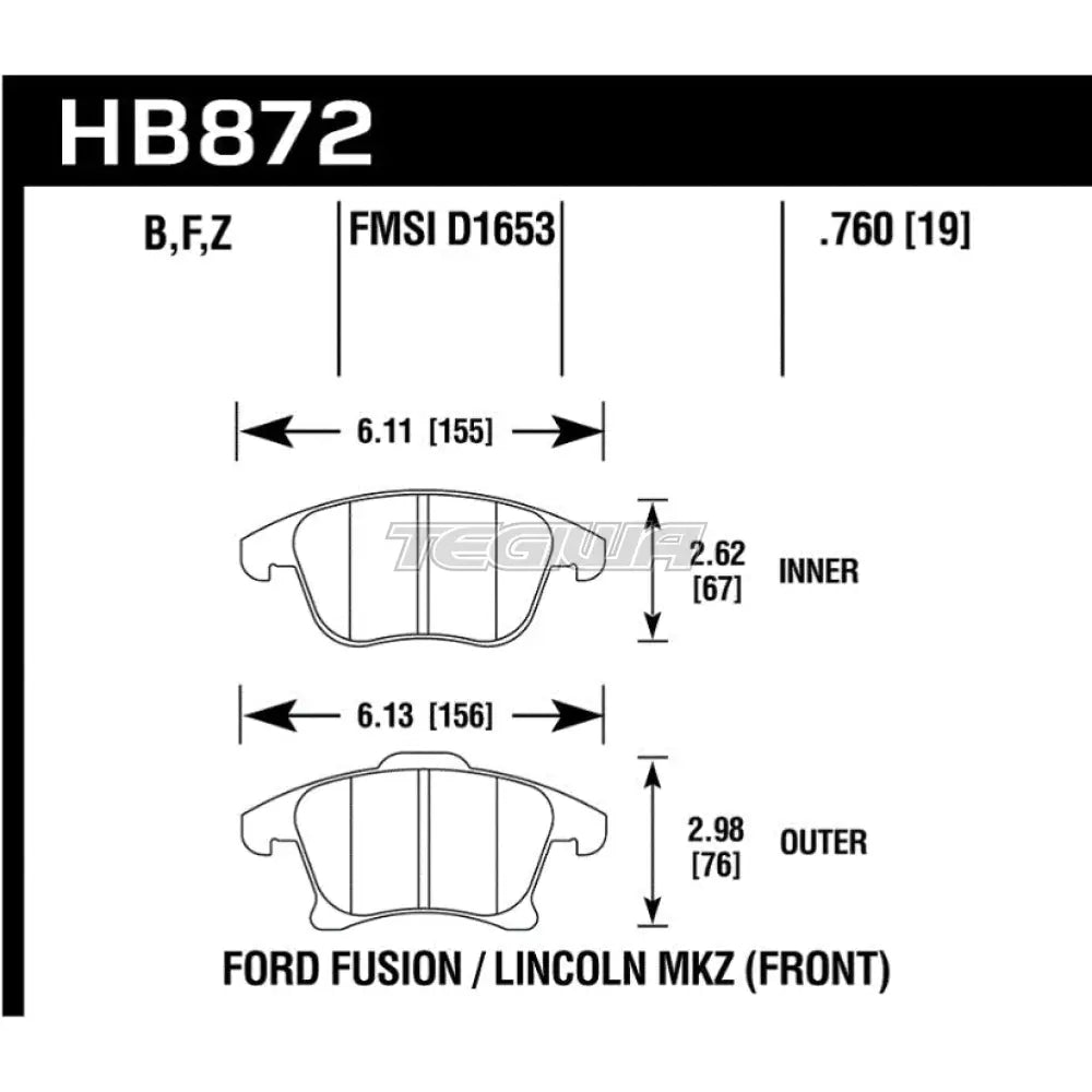 HAWK Performance LTS Light Truck and SUV Brake Pads Front - HB872Y.760