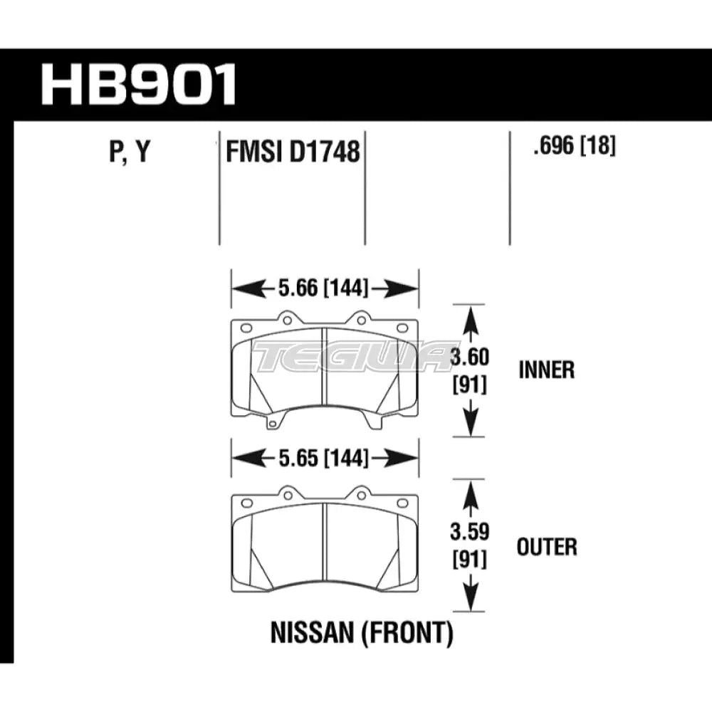 HAWK Performance LTS Light Truck and SUV Brake Pads Front - HB901Y.696