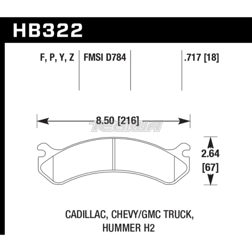 HAWK Performance LTS Light Truck and SUV Brake Pads Rear - HB322Y.717