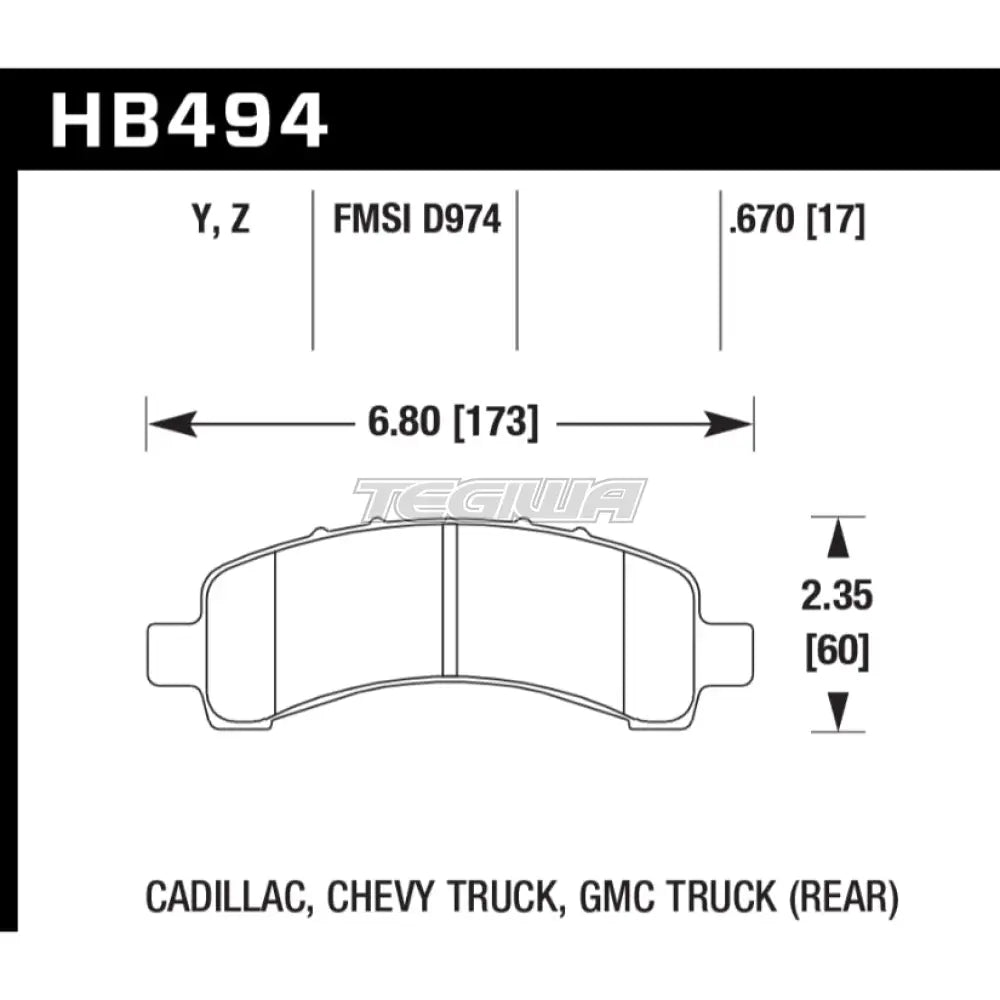 HAWK Performance LTS Light Truck and SUV Brake Pads Rear - HB494Y.670