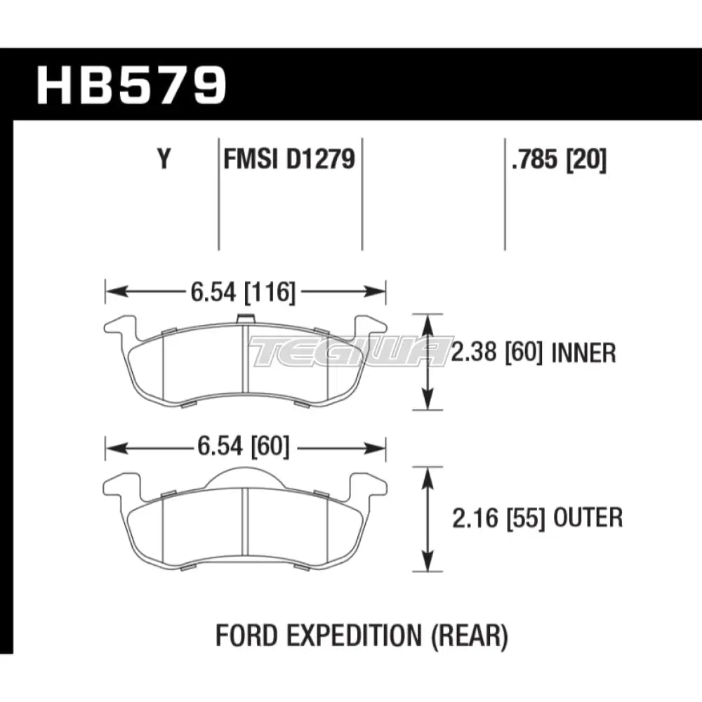 HAWK Performance LTS Light Truck and SUV Brake Pads Rear - HB579Y.785