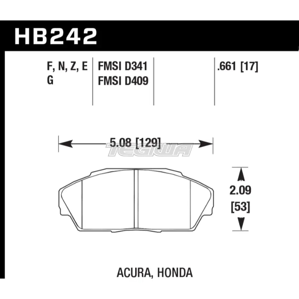 HAWK Performance PC Performance Ceramic Street Brake Pads Front - HB242Z.661