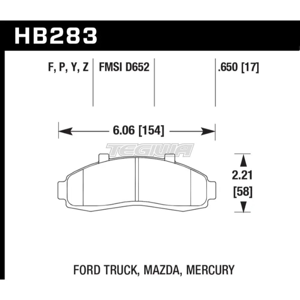 HAWK Performance PC Performance Ceramic Street Brake Pads Front - HB283Z.650