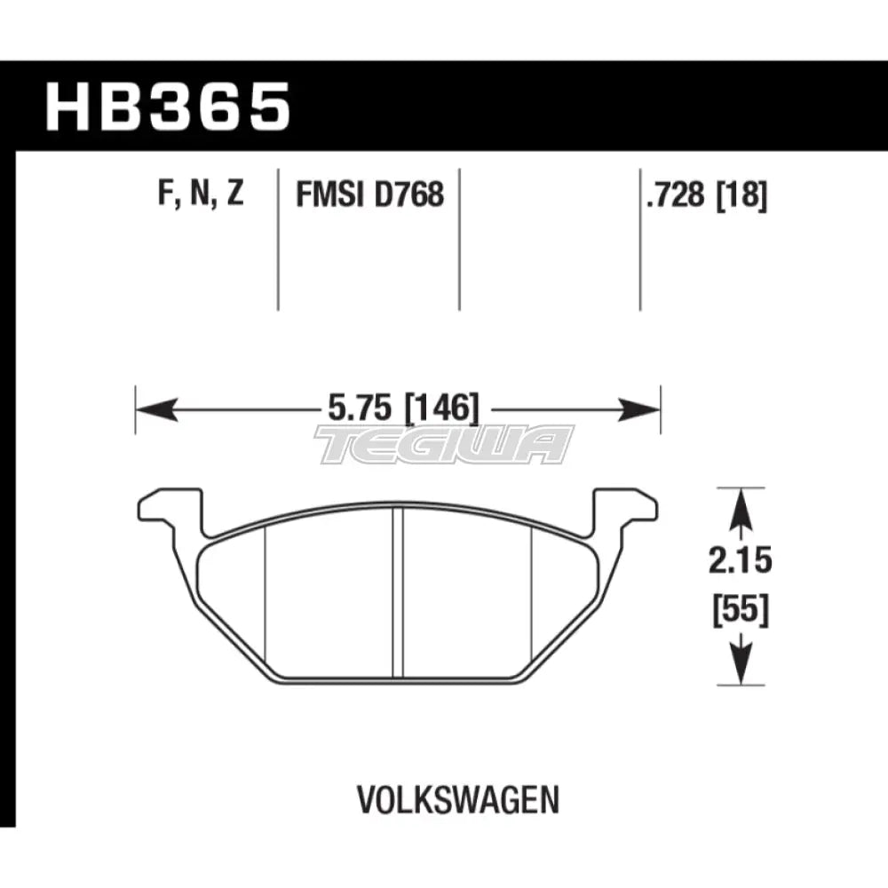 HAWK Performance PC Performance Ceramic Street Brake Pads Front - HB365Z.728A