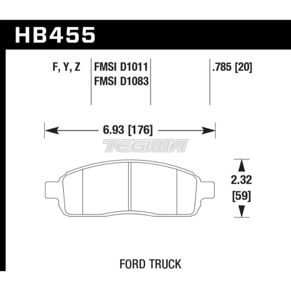 HAWK Performance PC Performance Ceramic Street Brake Pads Front - HB455Z.785