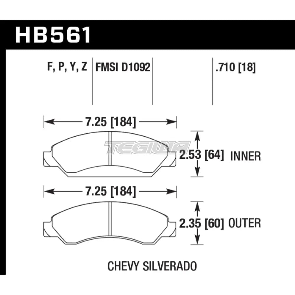 HAWK Performance PC Performance Ceramic Street Brake Pads Front - HB561Z.710