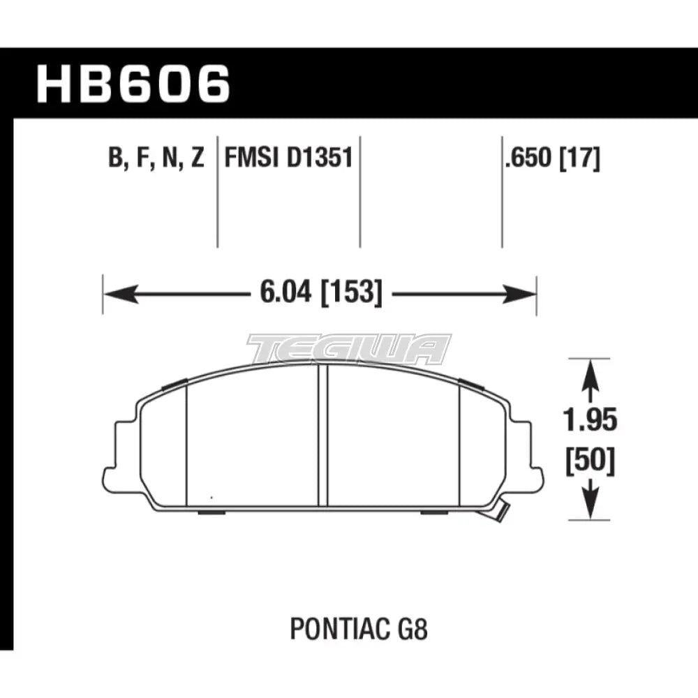 HAWK Performance PC Performance Ceramic Street Brake Pads Front - HB606Z.650