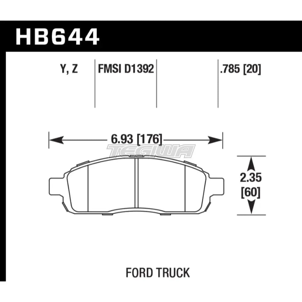 HAWK Performance PC Performance Ceramic Street Brake Pads Front - HB644Z.785