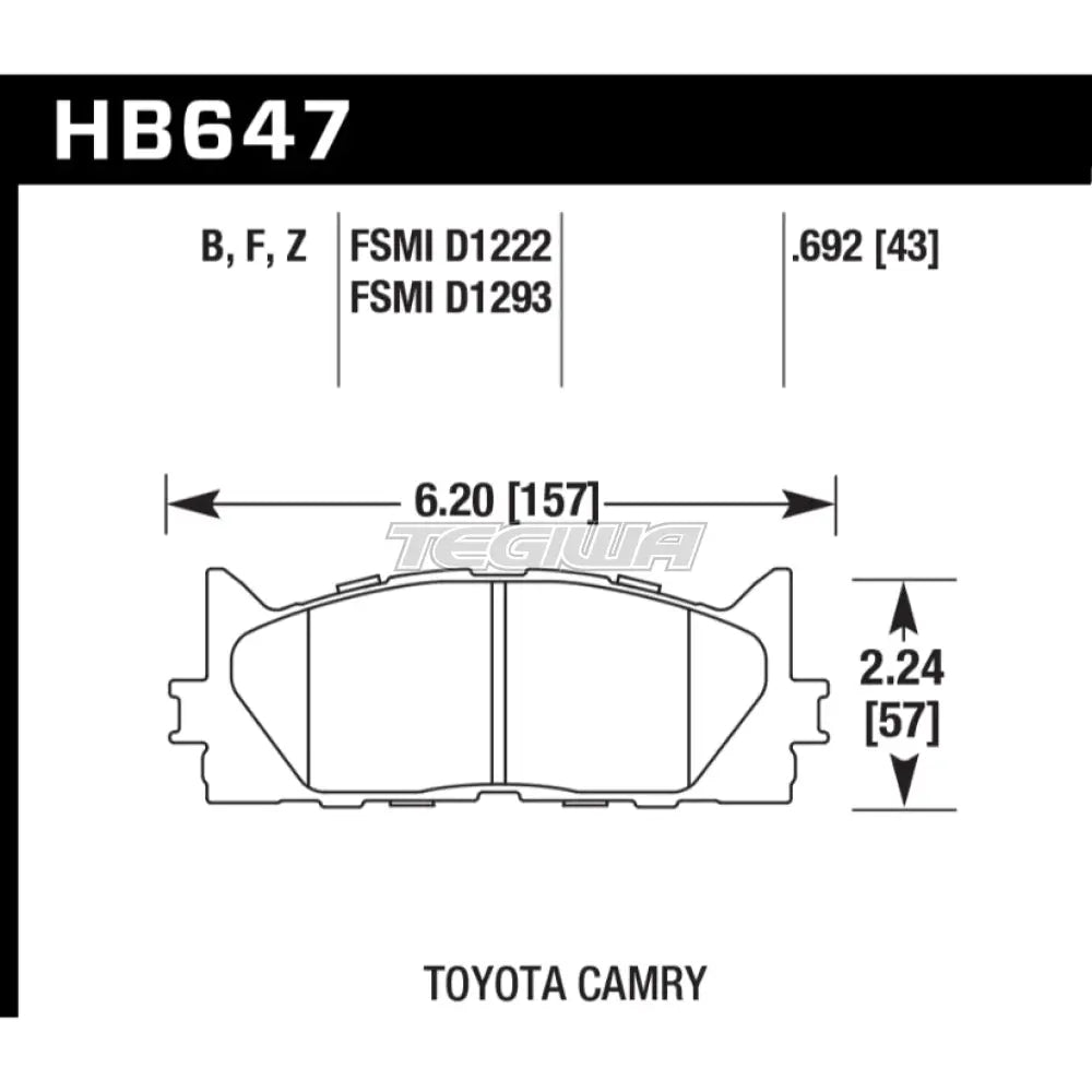 HAWK Performance PC Performance Ceramic Street Brake Pads Front - HB647Z.692
