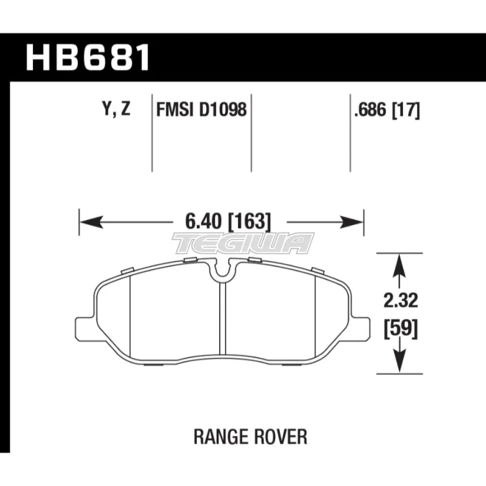 HAWK Performance PC Performance Ceramic Street Brake Pads Front - HB681Z.686