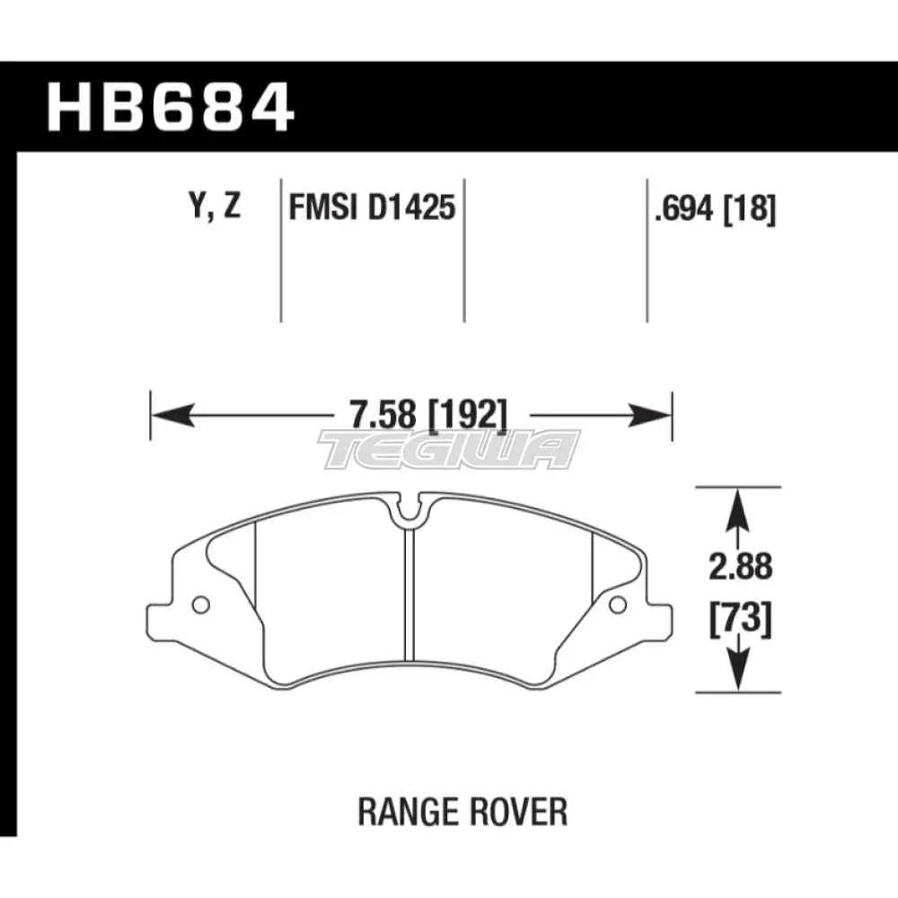 HAWK Performance PC Performance Ceramic Street Brake Pads Front - HB684Z.694