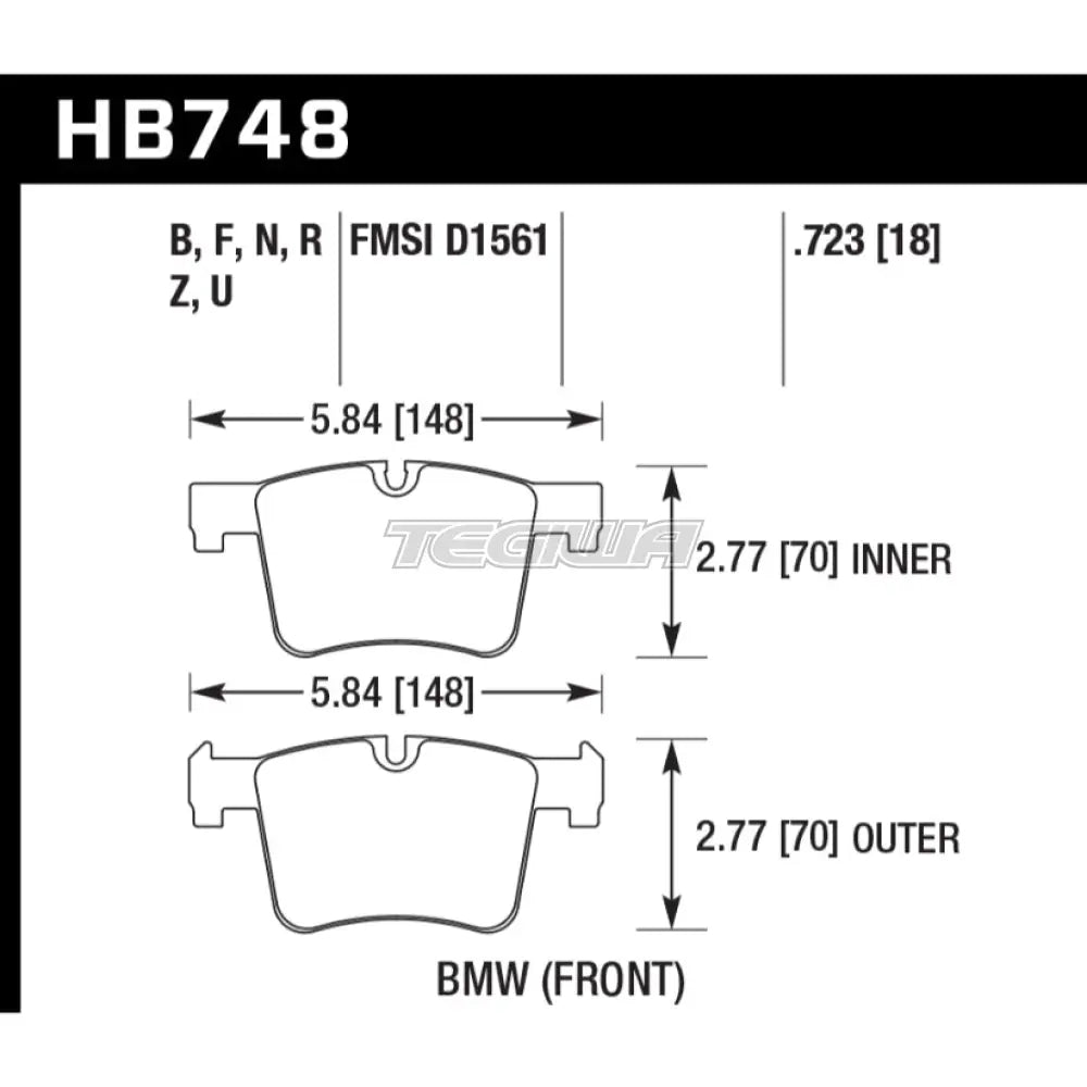 HAWK Performance PC Performance Ceramic Street Brake Pads Front - HB748Z.723